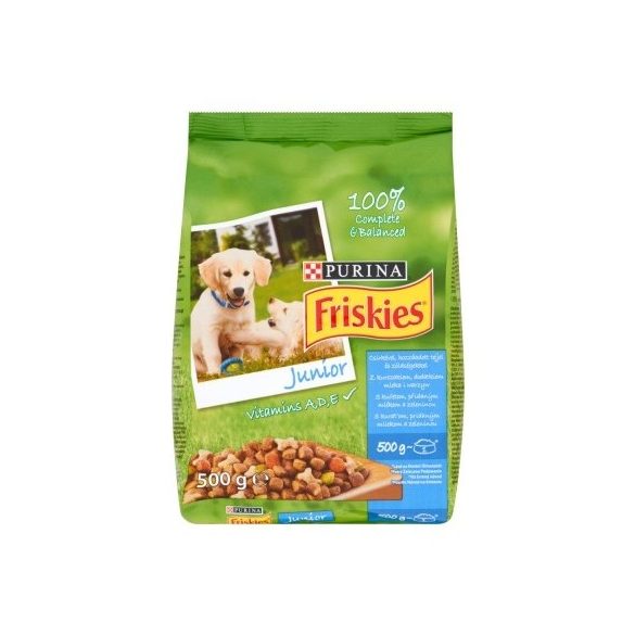 Friskies Junior száraz kutyaeledel csirkével, zöldségekkel és tejjel 500g