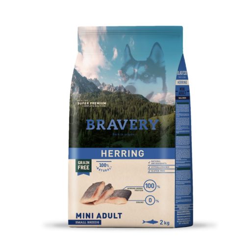 Bravery Heringgel kistestű felnőtt kutyáknak prémium minőségű hipoallergén és gabonamentes 2kg