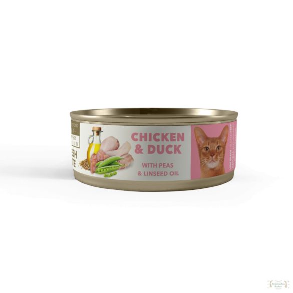 Amity Hypoallergen csirke kacsával és borsóval lenolajjal felnőtt nedves macskatáp 80g