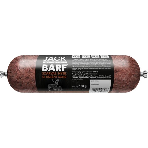Jack BARF Szarvas-bárány-nyúl menü 500g