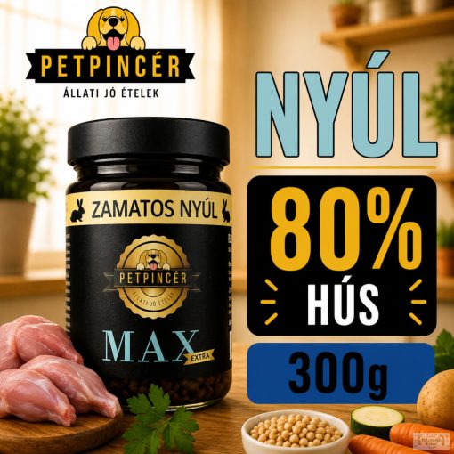 PETPINCÉR "MAX EXTRA" NYÚL menü (80% hús) 300g