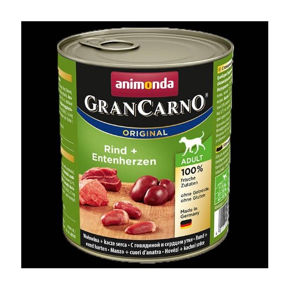 Animonda GranCarno Adult (marha,kacsaszív) konzerv - Felnőtt kutyák részére 800 g