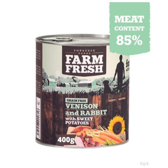 FARM FRESH Vad és nyúl édesburgonyával (85% hús) 400g