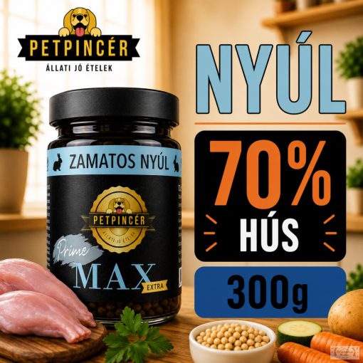 PETPINCÉR "MAX PRIME" NYÚL menü (70% hús) 300g