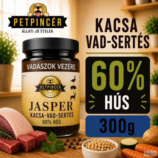 PETPINCÉR "JASPER" KACSA-VAD-SERTÉS menü (60% hús) 300g