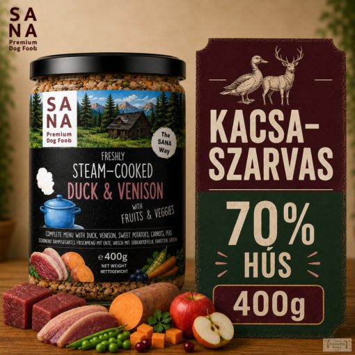 SANA Kacsa és Szarvas (70% hús) 400g