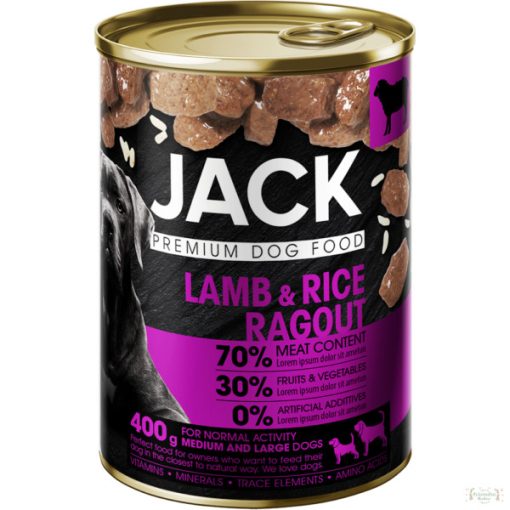 Jack kutya konzerv RAGU Bárány-rizs 400g