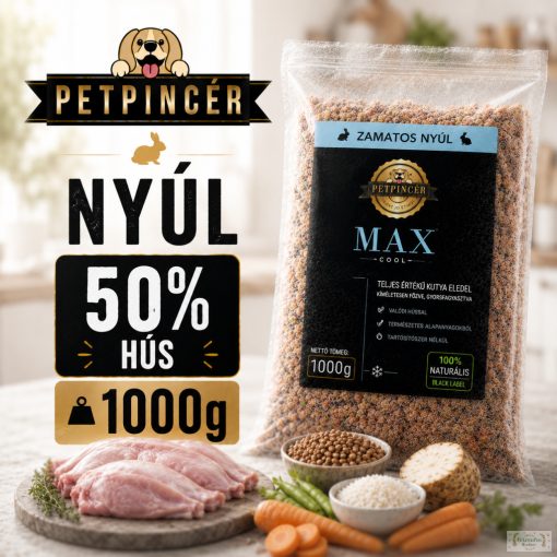Petpincér MAX COOL - jéghideg Nyúl 1kg (50% hústartalom)